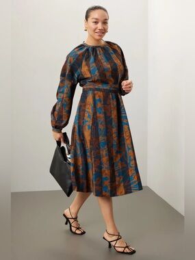 *Flawed RTR Eudon Choi The waist Printed Midi Dress (0462)